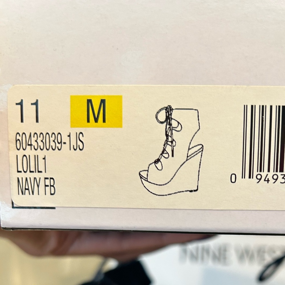 Nine West Women's Navy Wedge Sandals - Picture 5 of 5
